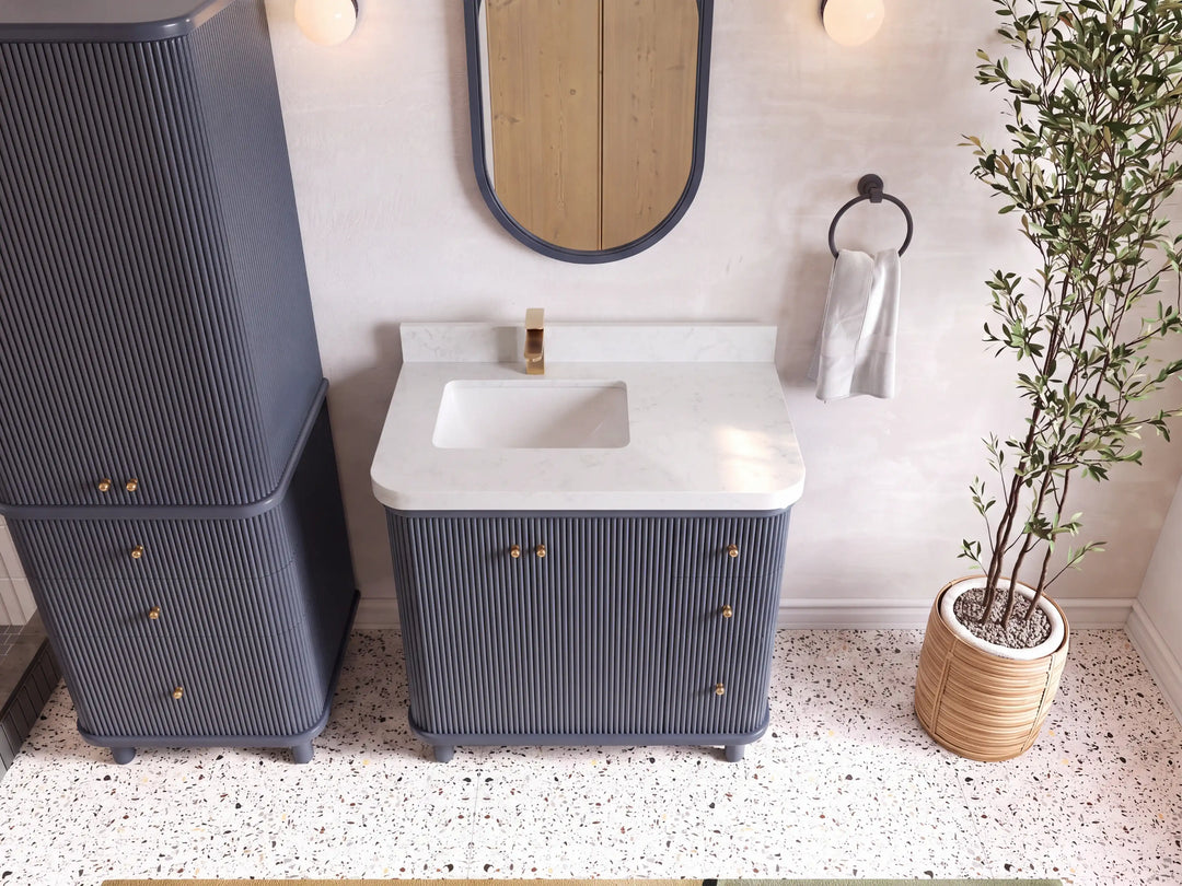 Miami 36 in. W x 22 in. D Left Offset Sink Bathroom Vanity | 
              
                Hale Navy Blue
                
                  
             - MIA_HLN_CA_LZ_36L - photo №6