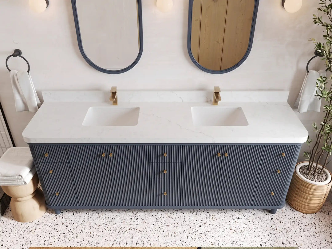 Miami 84 in. W x 22 in. D Double Sink Bathroom Vanity | 
              
                Hale Navy Blue
                
                  
             - MIA_HLN_CA_LZ_84D - photo №11