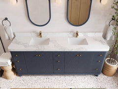 Miami 84 in. W x 22 in. D Double Sink Bathroom Vanity - photo 9