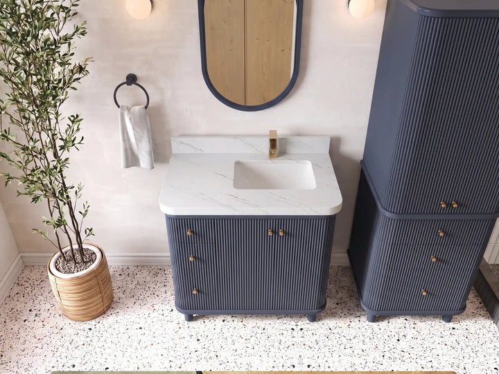 Miami 36 in. W x 22 in. D Right Offset Sink Bathroom Vanity - photo 12