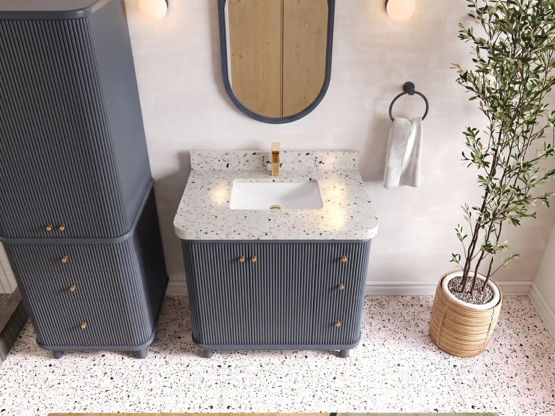 Miami Collection Bath Vanity - 36" W x 22" D with Center Sink | 
              
                Hale Navy Blue
                
                  
             - MIA_HLN_CA_LZ_36CL - photo №10