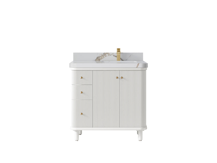 Miami 36 in. W x 22 in. D Right Offset Sink Bathroom Vanity - photo 21