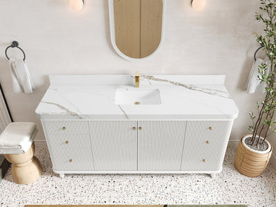 Miami 72 in. W x 22 in. D Fluted Single Sink Bathroom Vanity