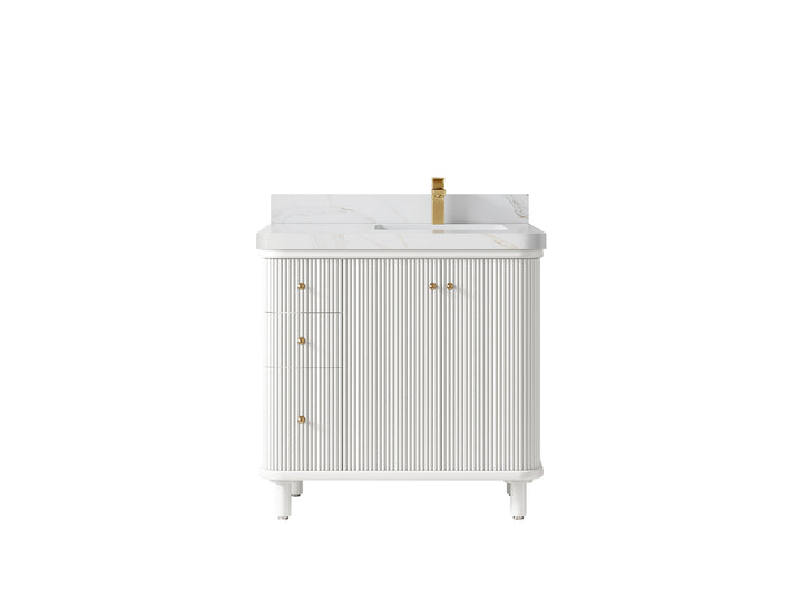 Miami 36 in. W x 22 in. D Right Offset Sink Bathroom Vanity - photo 23