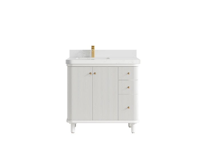Miami 36 in. W x 22 in. D Left Offset Sink Bathroom Vanity - photo 17