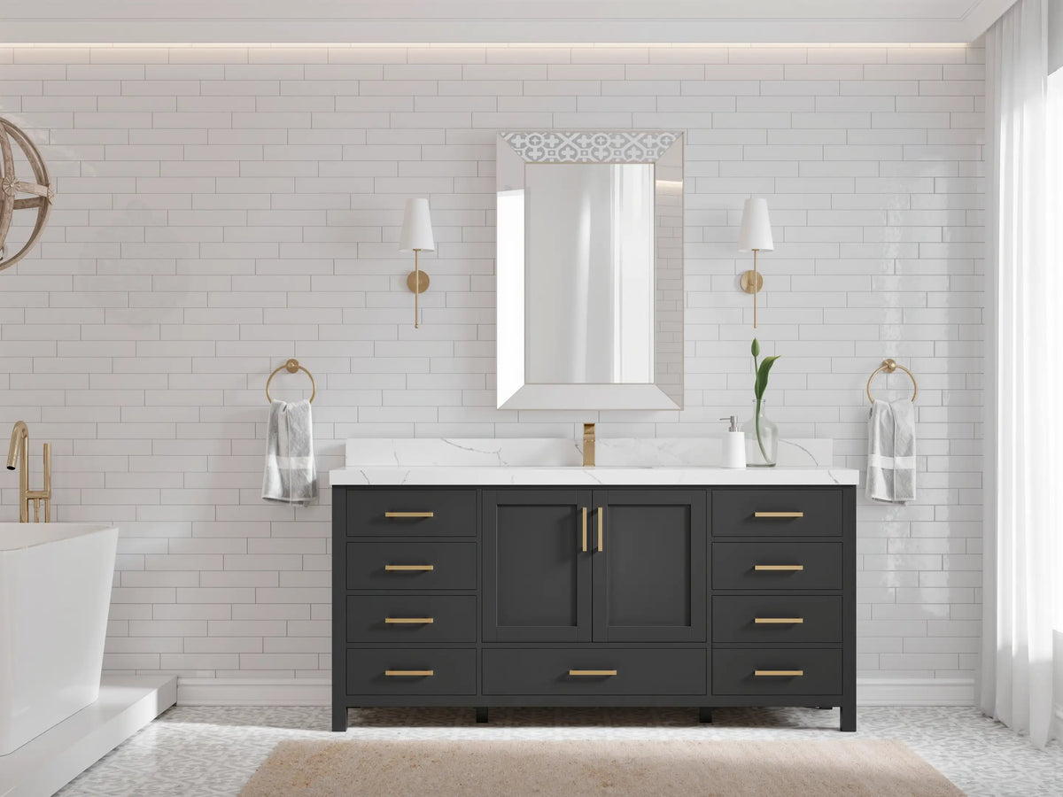 Malibu 72 in. W x 22 in. D Single Sink Bathroom Vanity