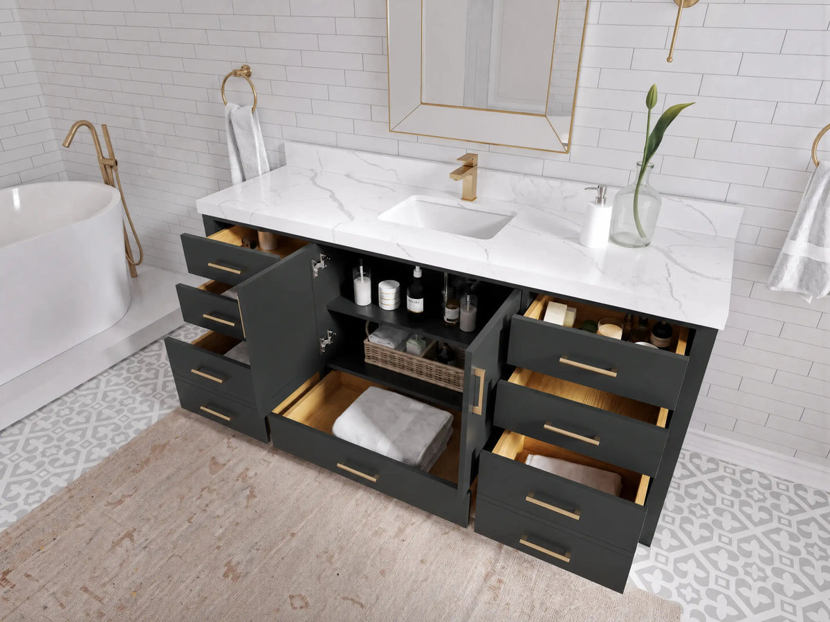 Malibu 72 in. W x 22 in. D Single Sink Bathroom Vanity