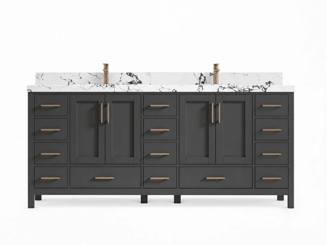 Malibu 80 in. W x 22 in. D Double Sink Bathroom Vanity | 
              
                Black Top
                
                  
             - MLB_BLT_WHQZ_80D - photo №1
