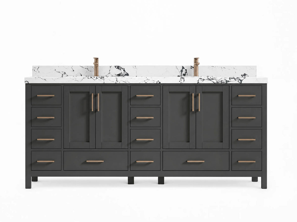 Malibu 80 in. W x 22 in. D Double Sink Bathroom Vanity