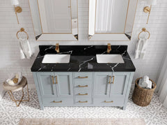 Malibu 60 in. W x 22 in. D Double Sink Bathroom Vanity - photo 5