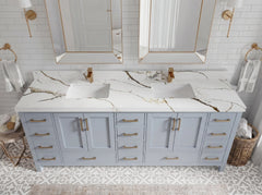 Malibu 84 in. W x 22 in. D Double Sink Bathroom Vanity - photo 7