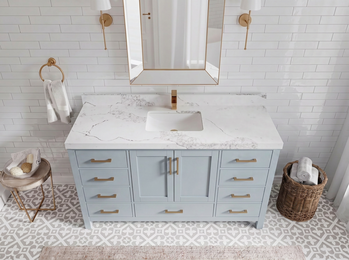 Malibu 60 in. W x 22 in. D Single Sink Bathroom Vanity
