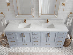 Malibu 84 in. W x 22 in. D Double Sink Bathroom Vanity - photo 9