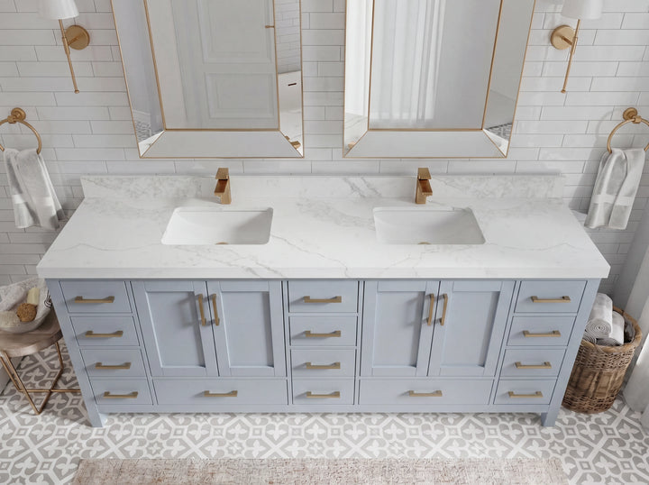 Malibu 84 in. W x 22 in. D Double Sink Bathroom Vanity - photo 9