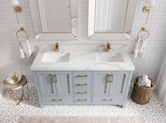 Malibu 60 in. W x 22 in. D Double Sink Bathroom Vanity - photo 9