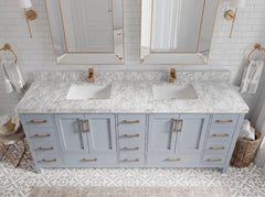 Malibu 84 in. W x 22 in. D Double Sink Bathroom Vanity - photo 12