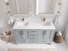Malibu 60 in. W x 22 in. D Double Sink Bathroom Vanity - photo 12