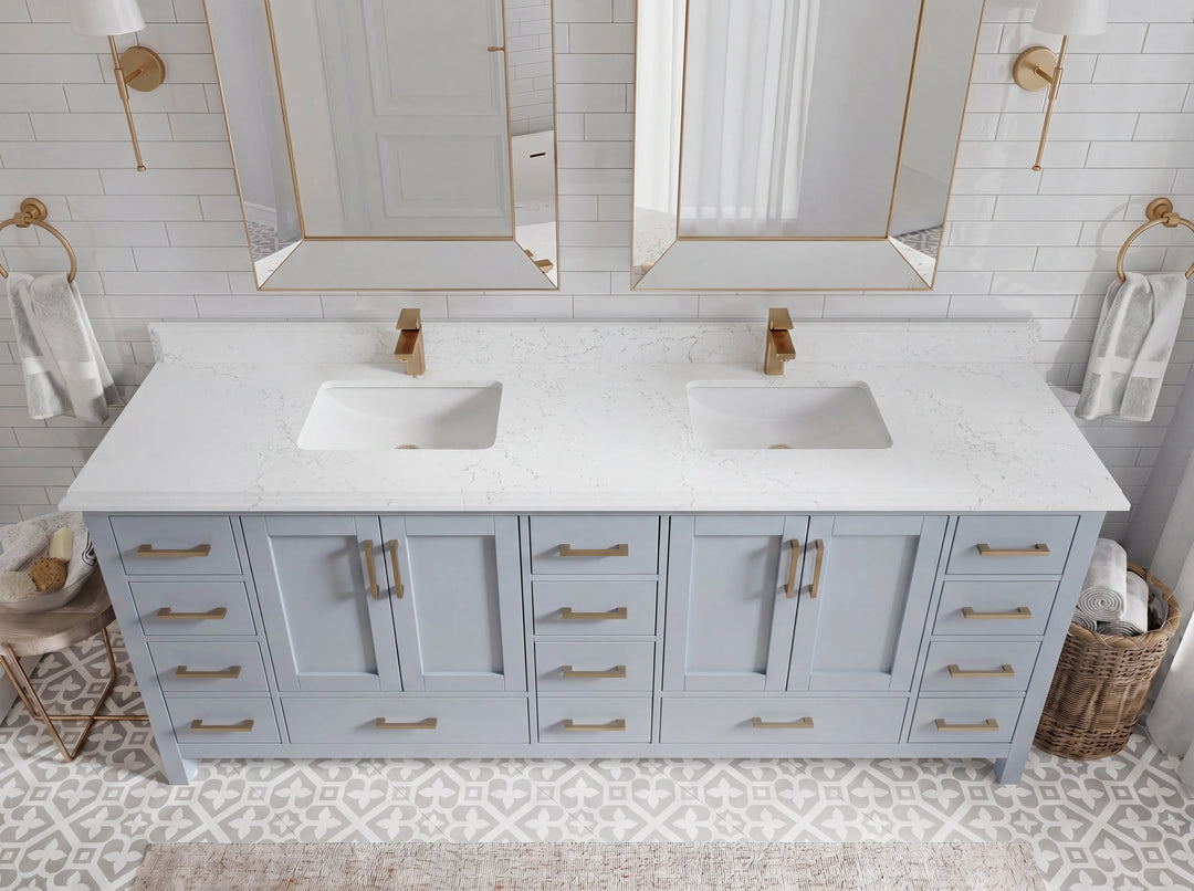 Malibu 84 in. W x 22 in. D Double Sink Bathroom Vanity | 
              
                Blue Heather
                
                  
             - MLB_BLU_WHQZ_84 - photo №14