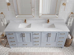 Malibu 84 in. W x 22 in. D Double Sink Bathroom Vanity - photo 15