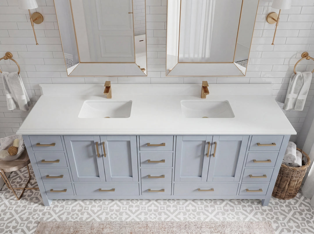 Malibu 84 in. W x 22 in. D Double Sink Bathroom Vanity | 
              
                Blue Heather
                
                  
             - MLB_BLU_WHQZ_84 - photo №16