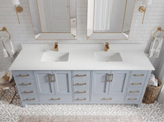 Malibu 84 in. W x 22 in. D Double Sink Bathroom Vanity - photo 16