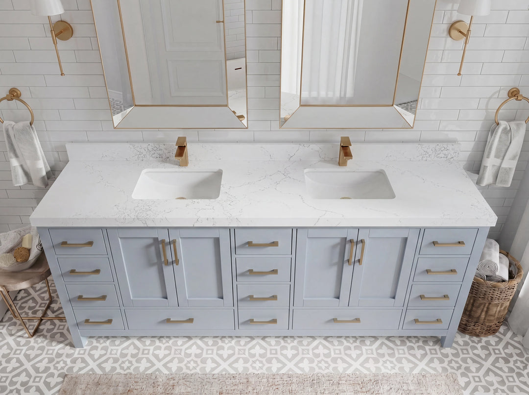 Malibu 84 in. W x 22 in. D Double Sink Bathroom Vanity | 
              
                Blue Heather
                
                  
             - MLB_BLU_WHQZ_84 - photo №17