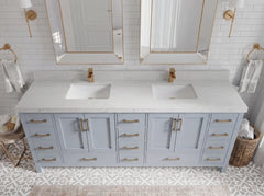 Malibu 84 in. W x 22 in. D Double Sink Bathroom Vanity - photo 19