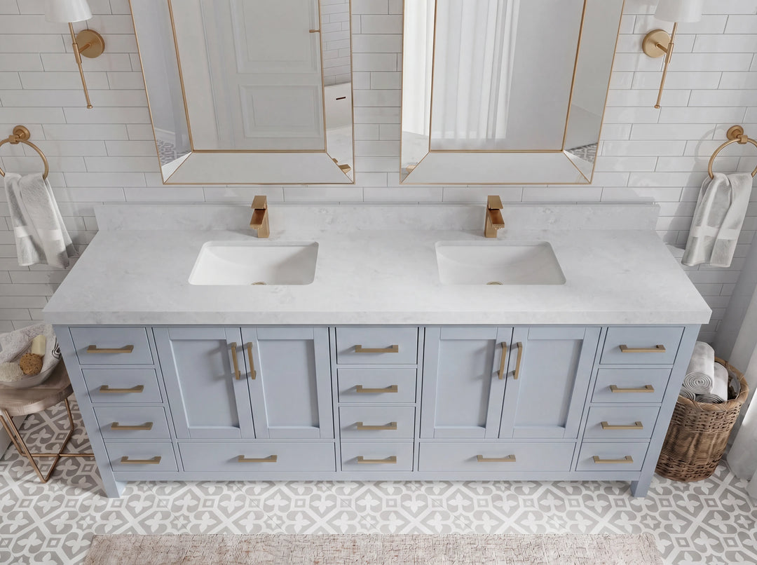 Malibu 84 in. W x 22 in. D Double Sink Bathroom Vanity | 
              
                Blue Heather
                
                  
             - MLB_BLU_WHQZ_84 - photo №21