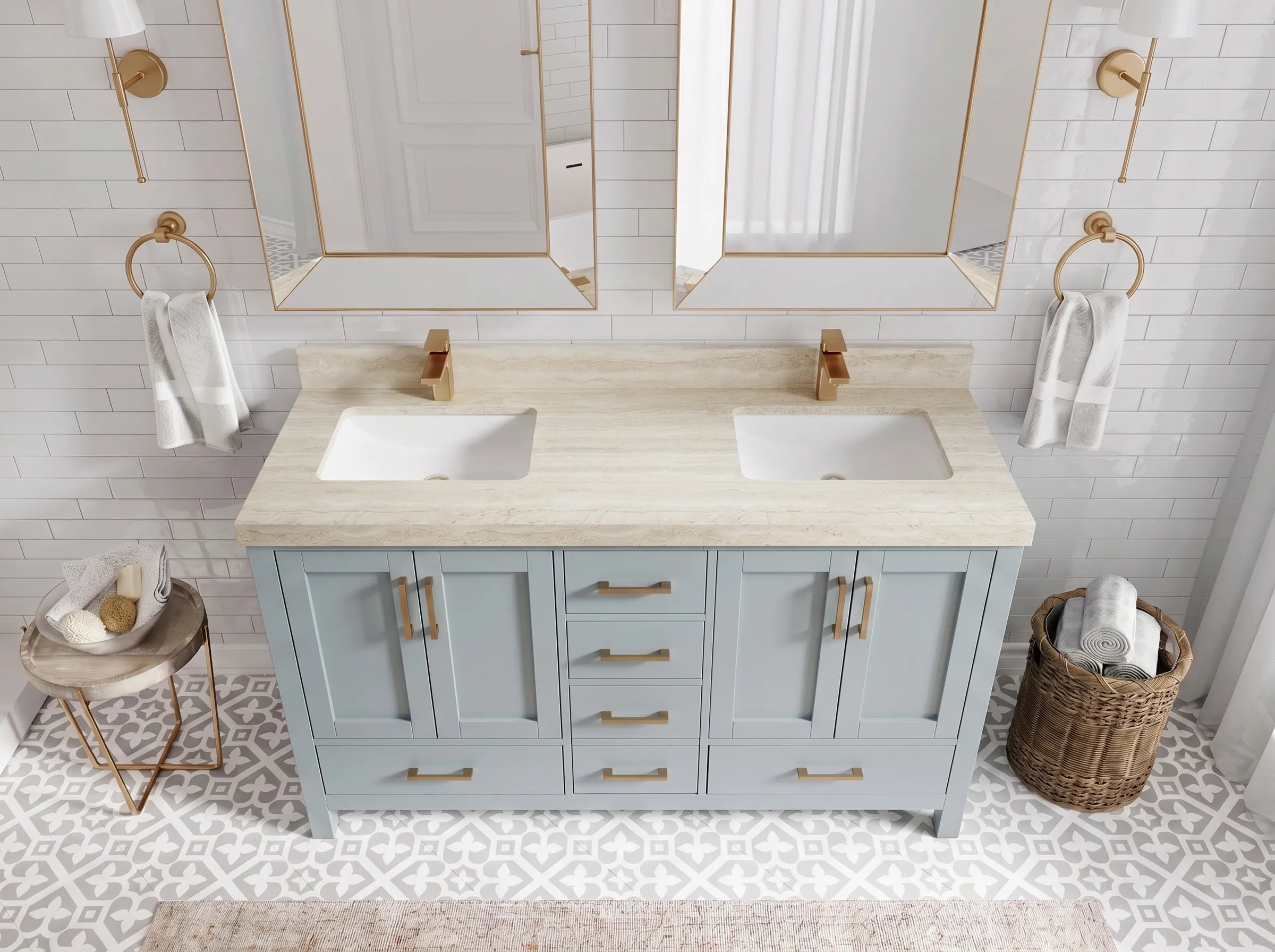 Malibu 60 in. W x 22 in. D Double Sink Bathroom Vanity