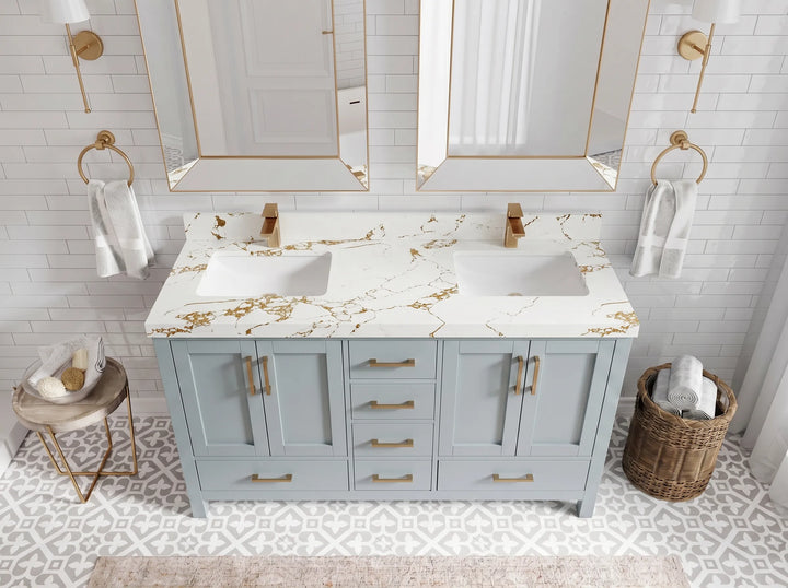 Malibu 60 in. W x 22 in. D Double Sink Bathroom Vanity - photo 22