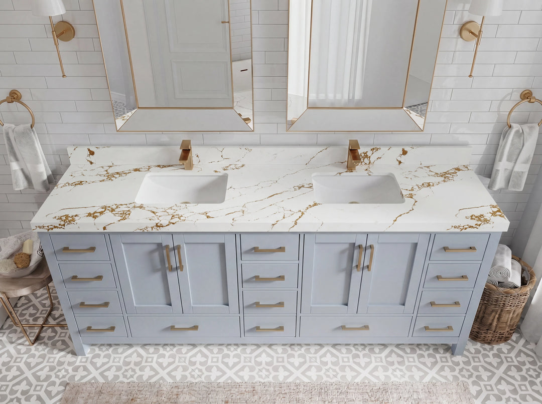 Malibu 84 in. W x 22 in. D Double Sink Bathroom Vanity | 
              
                Blue Heather
                
                  
             - MLB_BLU_WHQZ_84 - photo №27