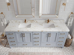Malibu 84 in. W x 22 in. D Double Sink Bathroom Vanity - photo 28
