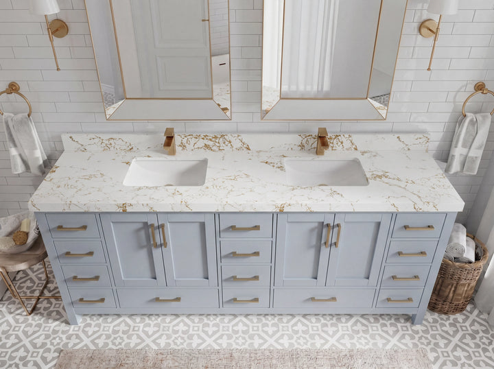 Malibu 84 in. W x 22 in. D Double Sink Bathroom Vanity - photo 28