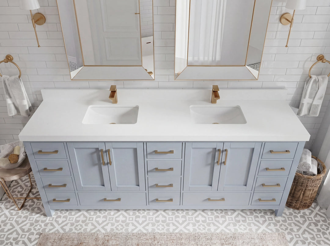 Malibu 84 in. W x 22 in. D Double Sink Bathroom Vanity | 
              
                Blue Heather
                
                  
             - MLB_BLU_WHQZ_84 - photo №31