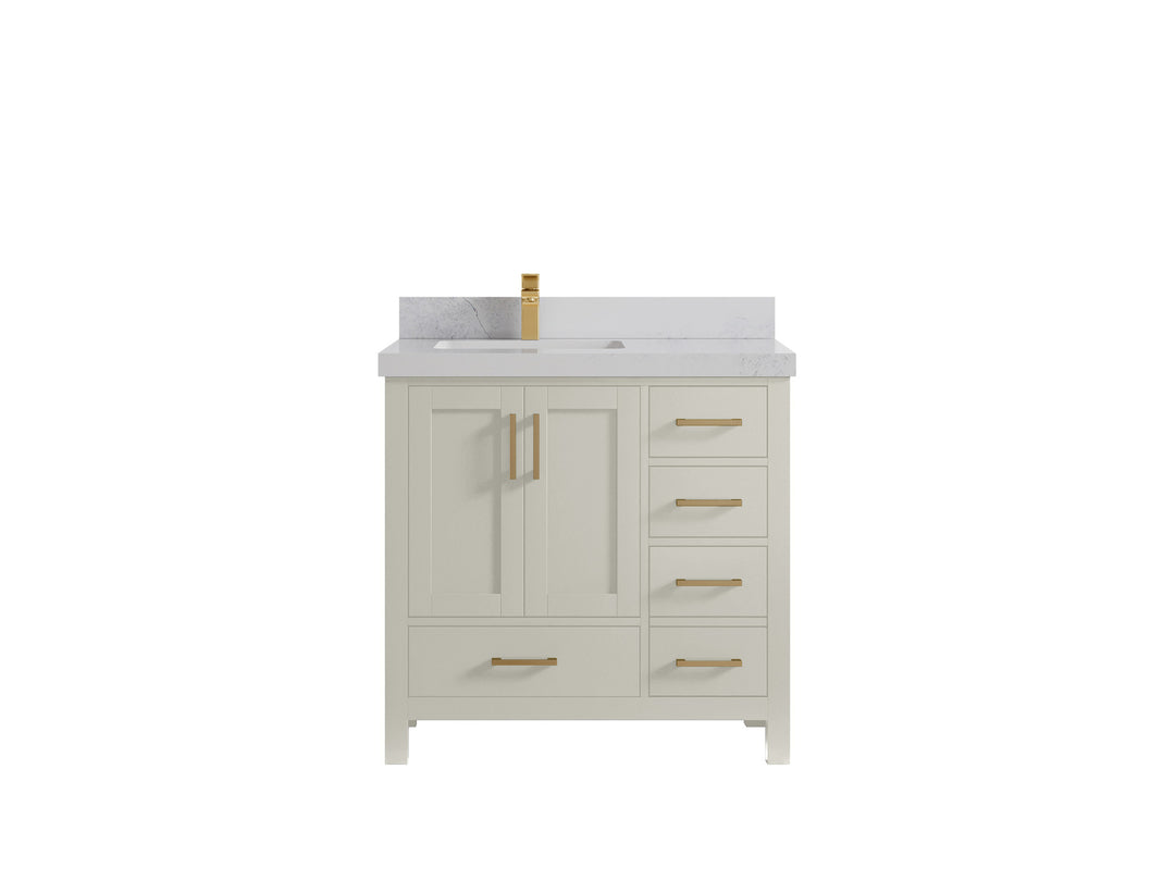 Malibu 36 in. W x 22 in. D Left Offset Sink Bathroom Vanity