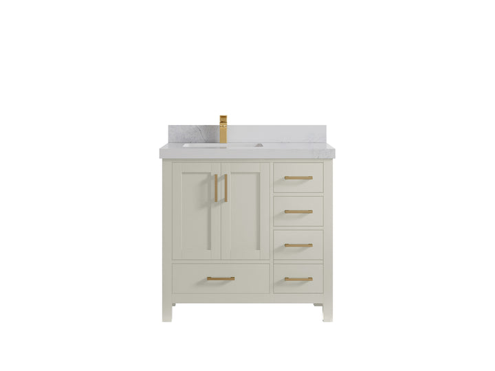Malibu 36 in. W x 22 in. D Left Offset Sink Bathroom Vanity - photo 1