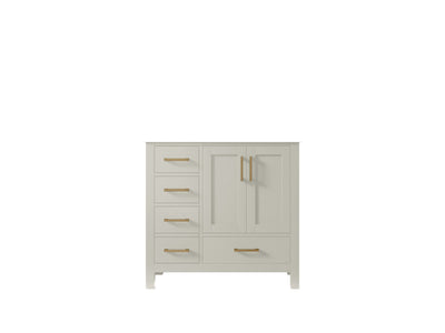 Malibu 36 in. W x 22 in. D Right Offset Sink Bathroom Vanity