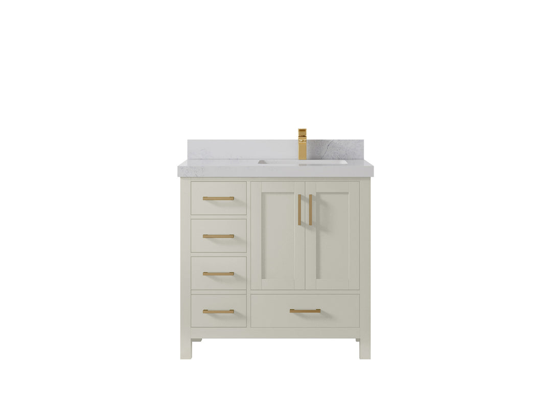 Malibu 36 in. W x 22 in. D Right Offset Sink Bathroom Vanity