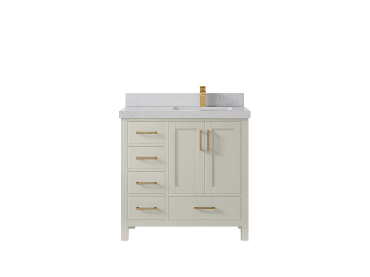 Malibu 36 in. W x 22 in. D Right Offset Sink Bathroom Vanity - photo 1