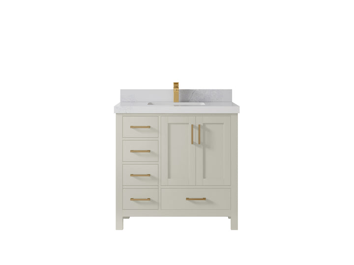 Malibu 36 in. W x 22 in. D Bathroom Vanity Center Sink 2 - photo 1