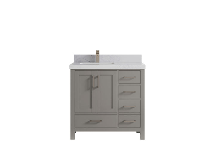 Malibu 36 in. W x 22 in. D Left Offset Sink Bathroom Vanity - photo 1