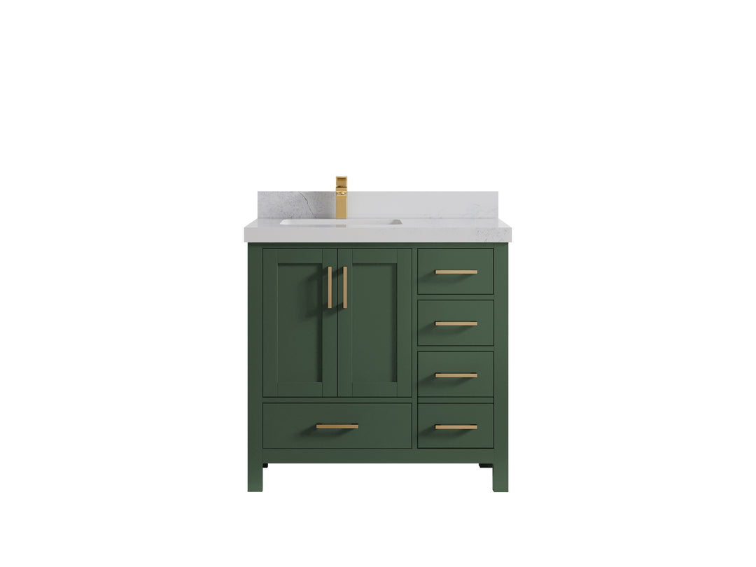 Malibu 36 in. W x 22 in. D Left Offset Sink Bathroom Vanity