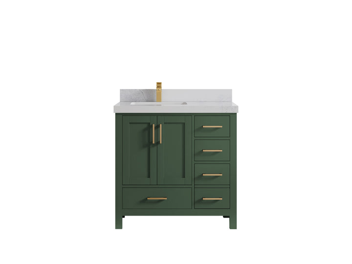 Malibu 36 in. W x 22 in. D Left Offset Sink Bathroom Vanity - photo 1
