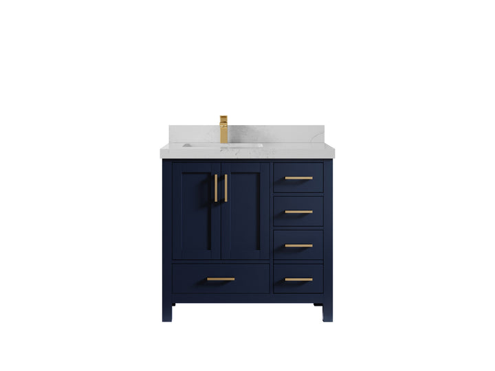 Malibu 36 in. W x 22 in. D Left Offset Sink Bathroom Vanity - photo 1