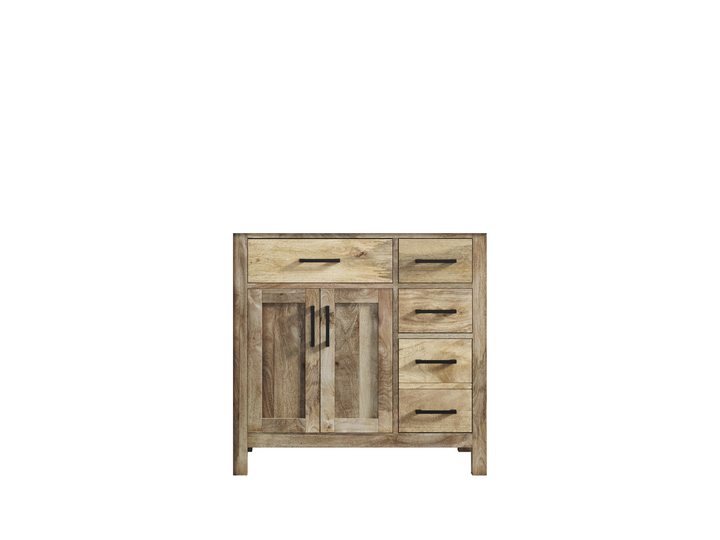 Malibu Mango Wood 36 in. W x 22 in. D Left Offset Sink Bathroom Vanity - photo 6