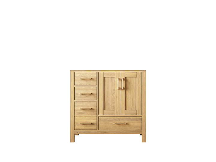 Malibu White Oak 36 in. W x 22 in. D Right Offset Sink Bathroom Vanity - photo 6