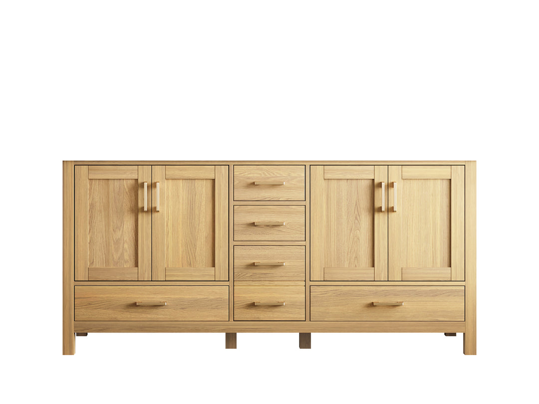 Malibu White Oak 72 in. W x 22 in. D Double Sink Bathroom Vanity