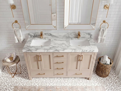 Malibu 60 in. W x 22 in. D Double Sink Bathroom Vanity