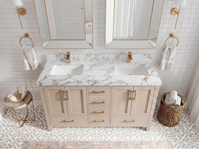 Malibu 60 in. W x 22 in. D Double Sink Bathroom Vanity
