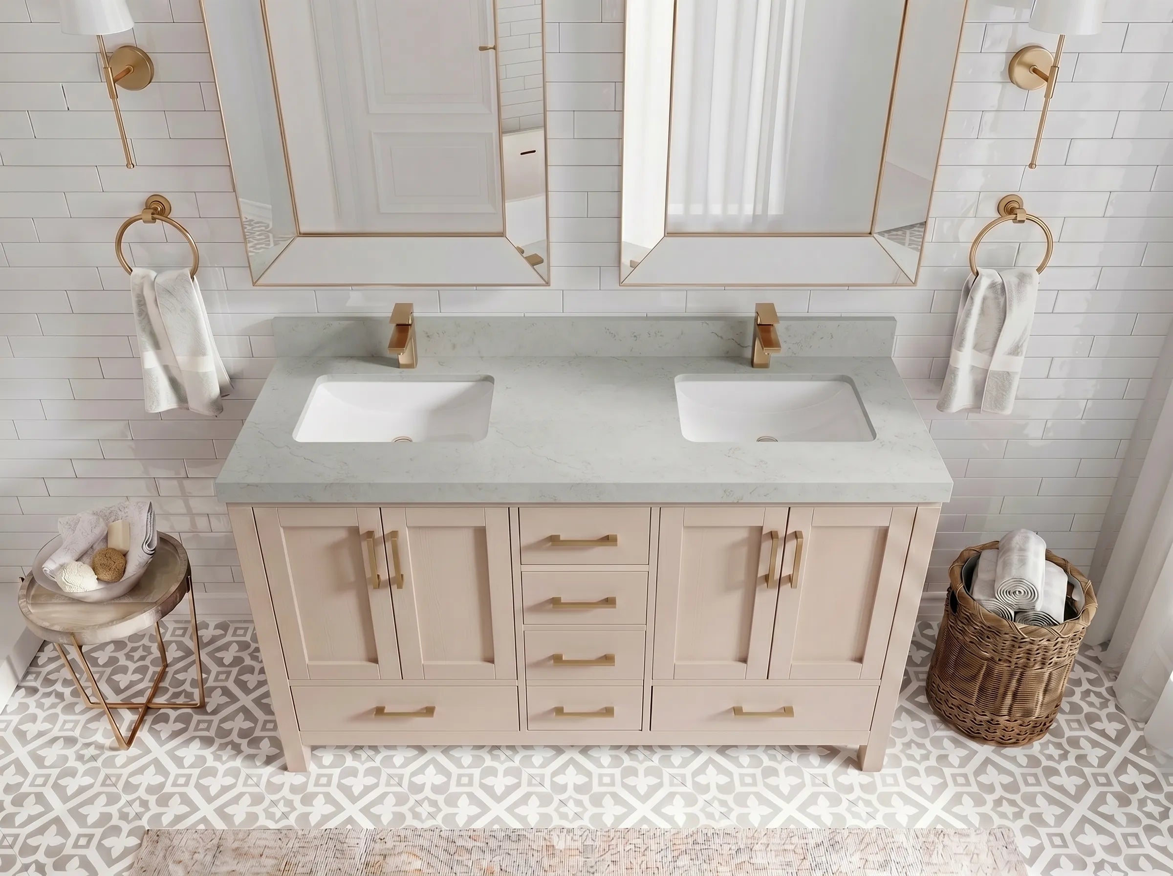 Malibu 60 in. W x 22 in. D Double Sink Bathroom Vanity